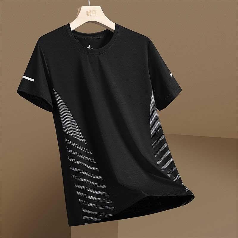 Product Introduction of Men's Dri-fit Shirt Fashion Quick-Dry Solid Color Ice Silk Mesh T Shirt Summer Cool Short Sleeve Casual Dri-Fit Basic Tops for Men 7