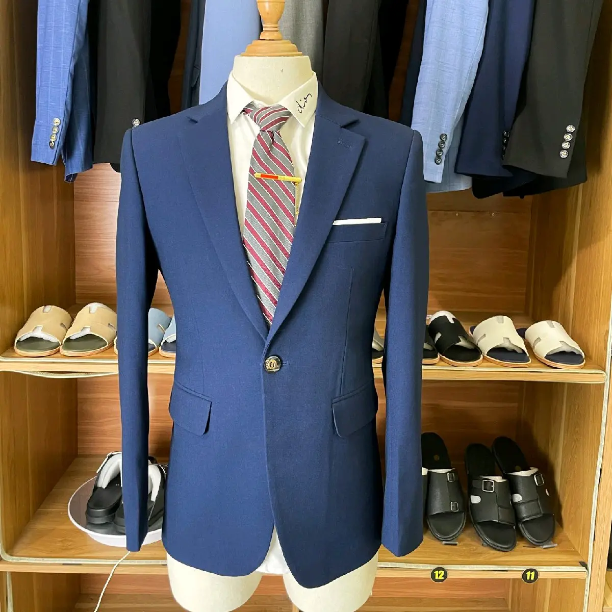Mã H12 bộ vest xanh navy 1 cúc thời trang trẻ trung năng động thanh lịch form dáng hàn quốc