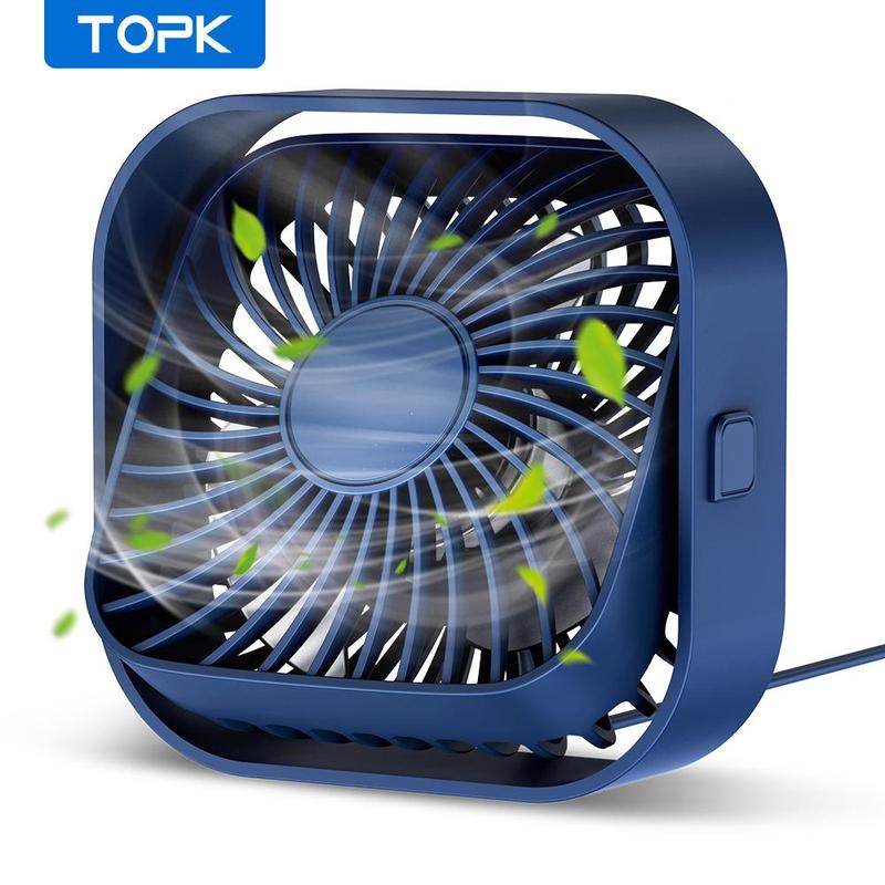 USB Powered Desk Fan, 360° Adjustable Angle Mini Fan, Portable 3 Wind Speeds Desktop Fan, Adjustment Table Fan For Home Office Car 2