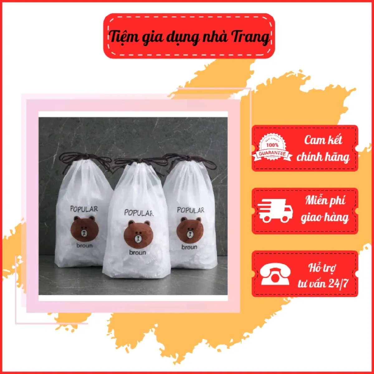 COMBO 10 TÚI GẤU BỌC THỰC PHẨM ( 1 bọc gồm 85-95 chiếc)