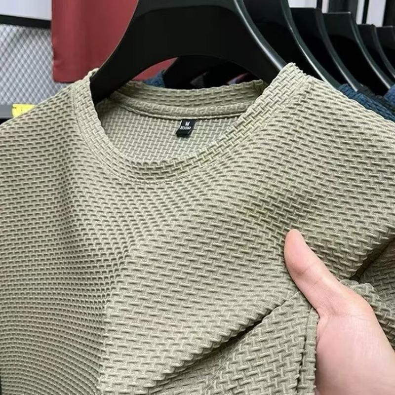 Product Introduction of M-8XL Korean Fashion Ice Silk T Shirt Men Plus Size Top Basic Casual Loose Short Sleeve Oversized Tee 4
