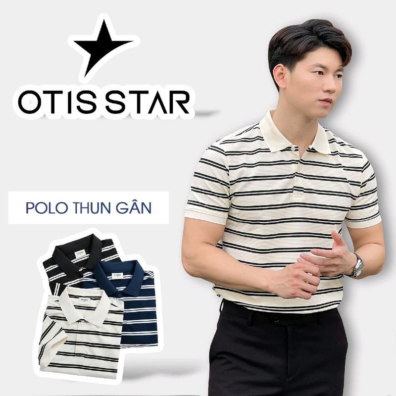 Áo Polo Otis Star thun gân sọc ngang Chất vải Cotton và sợi tổng hợp co giãn Form Regular 230gsm Menswear Nam Có Cổ