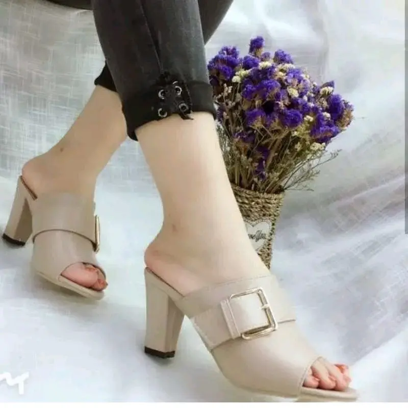 Sepatu Wanita Terbarh Heels Dewina | Sandal Heels 5 cm Hitam Sendal Heels Terbaru kitten send al pesta