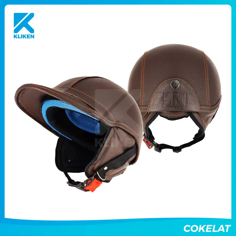 Helm Mosar Topi Retro Klasik Kulit Sintetis Dewasa Variasi Kacamata Goggle 1