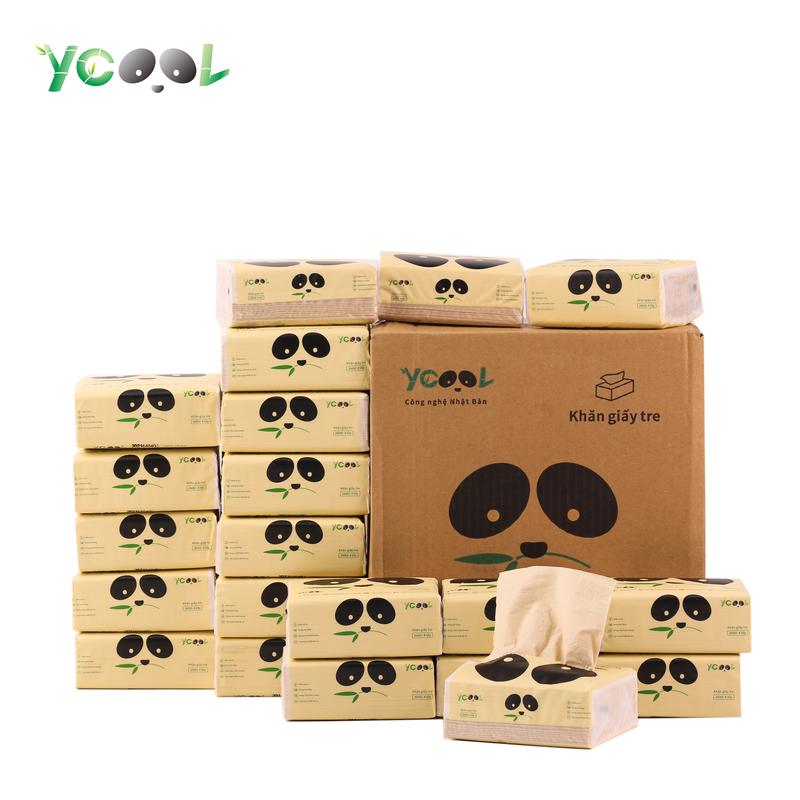Giấy ăn gấu trúc YCOOL thùng 30 gói 260 tờ
