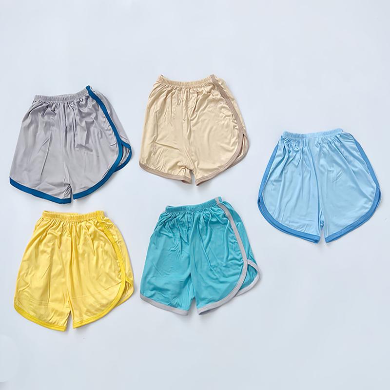 MK487 (6-16KG) COMBO 5 Quần cộc vát chéo chất thun lạnh trơn mỏng mềm, mát cho bé dưới 3 tuổi quanthun lanh peekaboo  quần