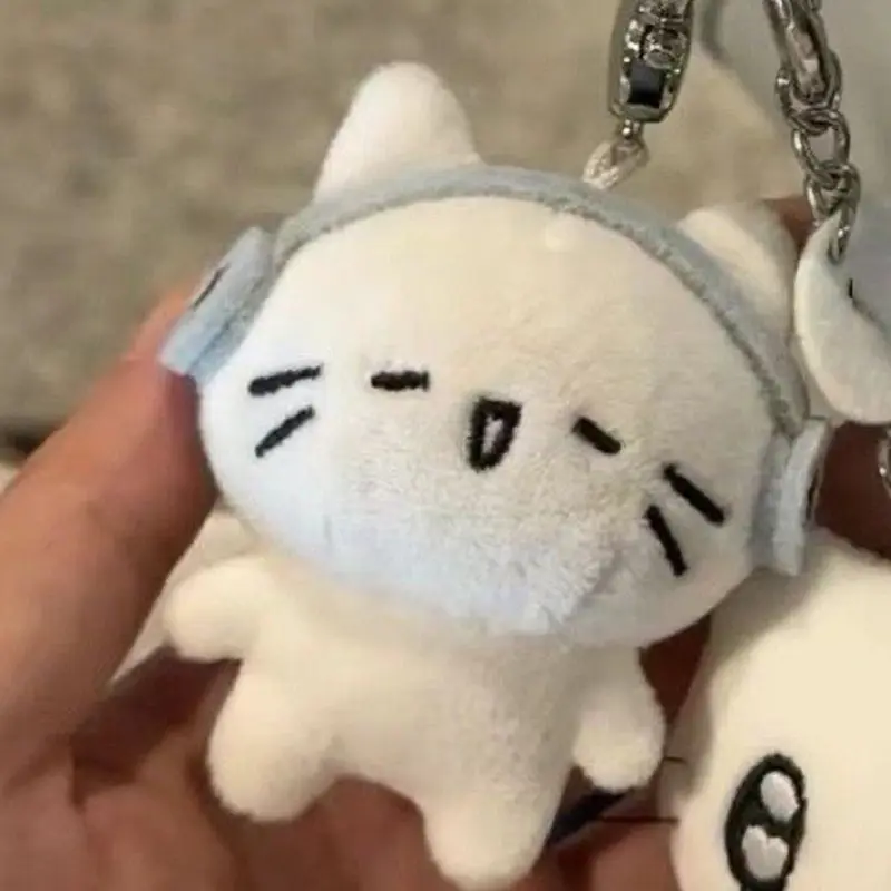 Bộ Tai Nghe Dễ Thương, Móc Chìa Khóa Cặp Đôi Mèo Con, Búp Bê Mèo Khóc Mini, Móc Khóa Nhồi Bông, Chó Hoạt Hình Và Mặt Dây Chuyền Túi Ong, Thích Hợp Để Đồ Trang Trí Ba Lô 1