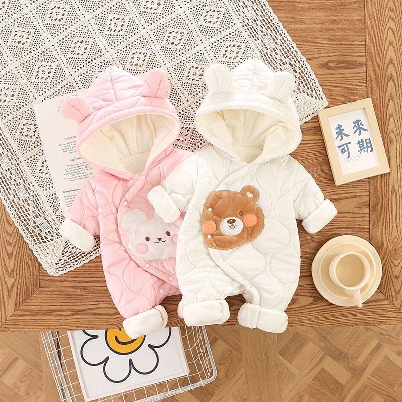  body phao lót nhung siêu ấm cho bé bodysuit lần thân dài tay hàng quảng châu cao cấp cho bé trai bé gái  BD 01  