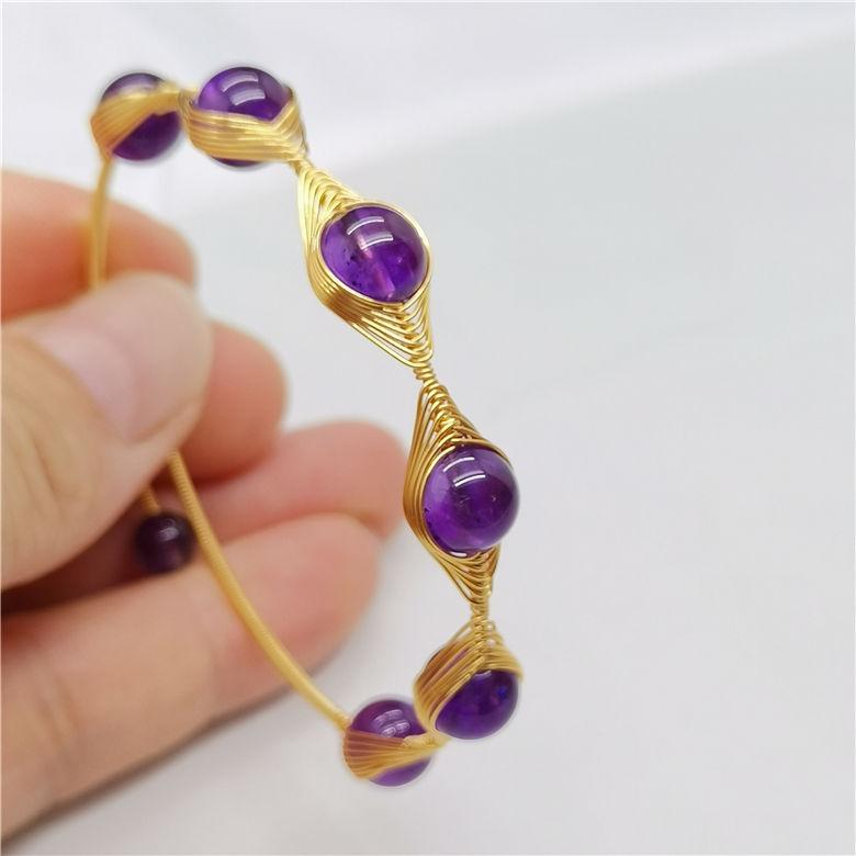 Product Introduction of Vòng Tay Thủ Công Chính Hãng Dành Cho Phụ Nữ, Vòng Tay Amethyst Tự Nhiên, Thiết Kế Dệt, Với Mắt Quỷ Hành Tinh, Thời Trang, Vòng Tay Tươi Mới 7