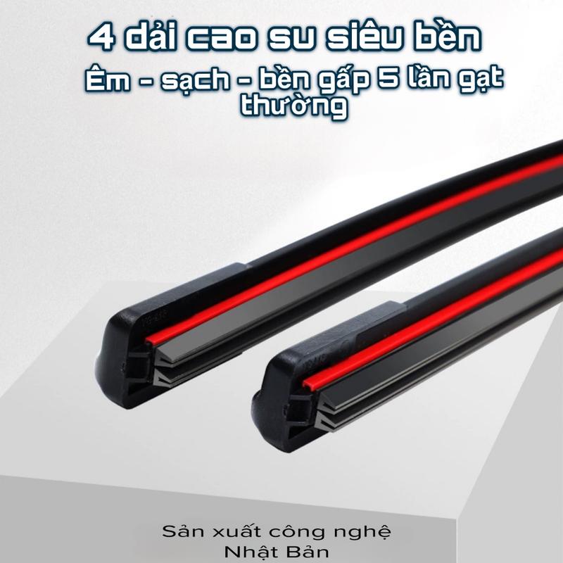  Gạt mưa SILICON 4 lưỡi gạt siêu sạch Phụ Tùng Phụ Kiện Vietnam Multicoloured Lau Xe wiper wash. lá lúa thanh  giằng gạt  kính 