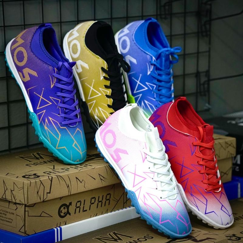 Giày bóng đá Newmos Alpha, giày đá bóng nam, giày đá banh đã khâu đế - 2EVSHOP (gồm túi rút + tất)