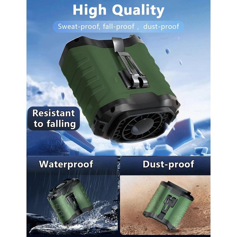 Product Introduction of Portable 4000/8000mAh Waist Clip Fan Wearable Strong Wind Hanging Neck Fan Emergency Mobile Power USB Rechargeable Mini Electric Fan Construction Site 16