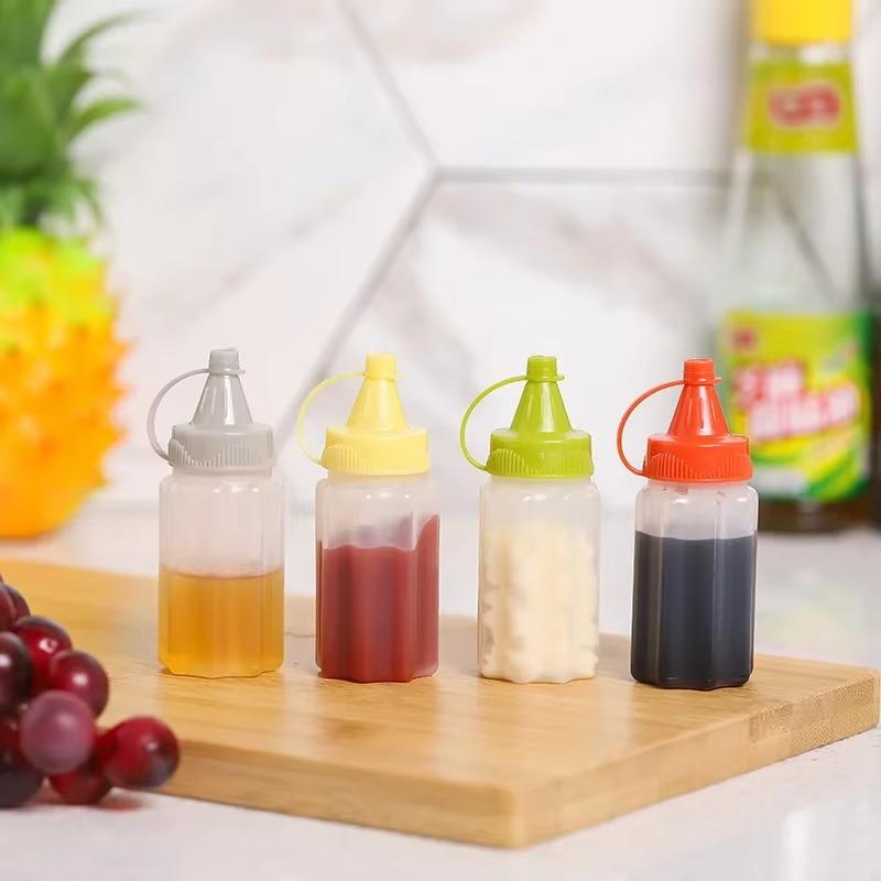 Product Introduction of 4PCS Mini Squeeze Bottles Ketchup Condiment Sauce Bottle Honey Mustard Salad Dressing Sauce Bento Container Kitchen Accessories 21
