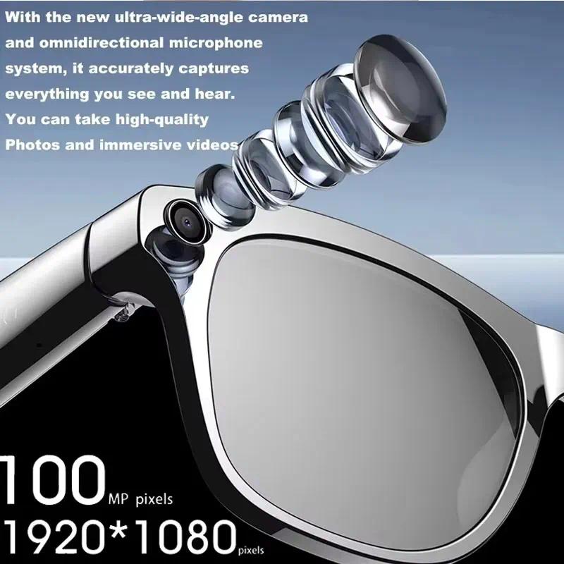 4K HD1080P AI Smart Glasses Photochromic Glasses Video Recording Bluetooth Call Glasses Waterproof Bluetooth Call Playing Music
