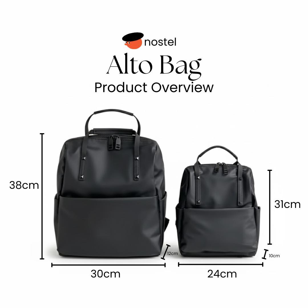 Nostel - ALTO Backpack Tas Ransel Wanita Premium Hitam Ransel Unisex Tas Ransel Kerja Work Bag Wanita Medium Backpack