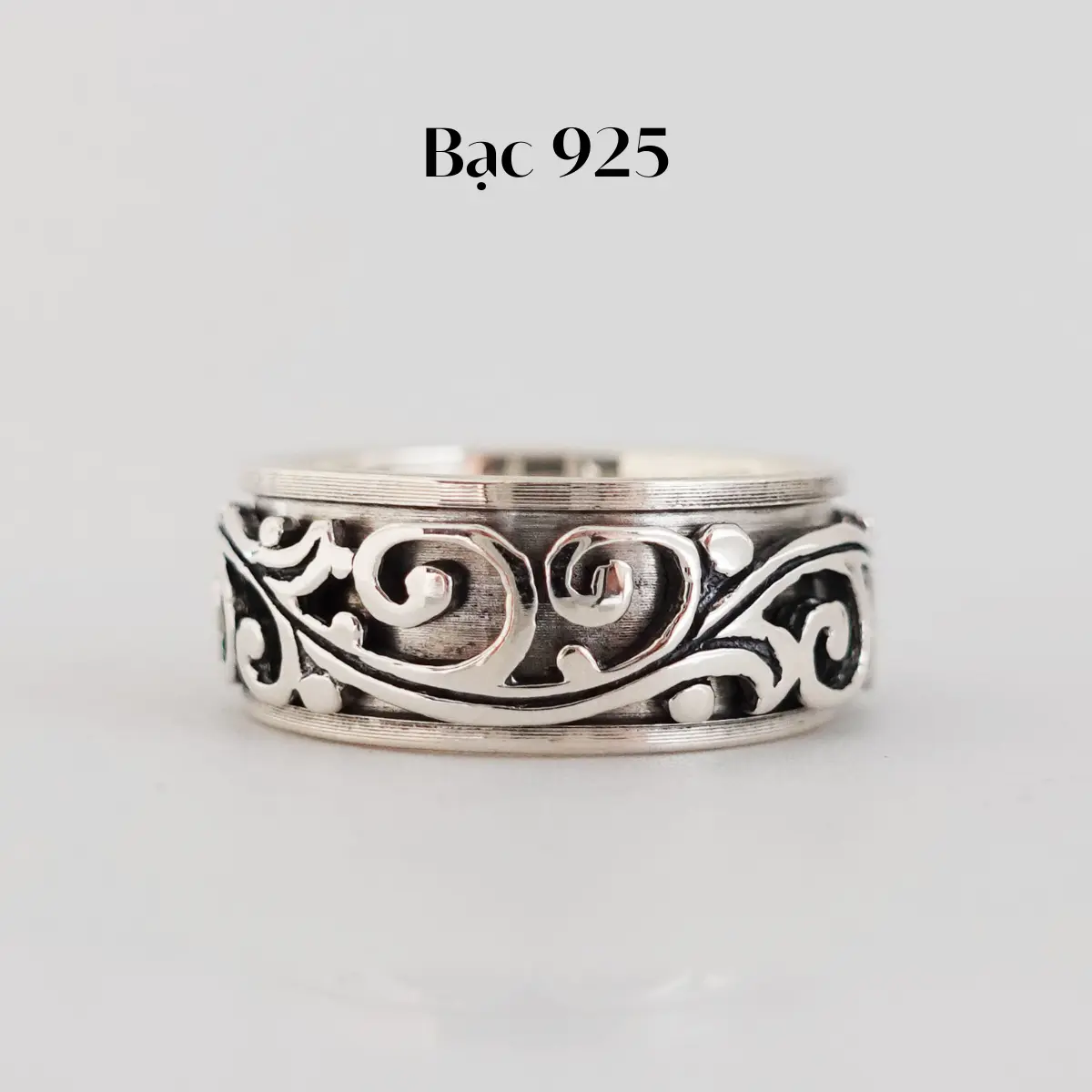 Midas Jewelry | Nhẫn xoay M02 họa tiết hoa văn cao cấp phù hợp cả nam và nữ - hoa phụ kiện