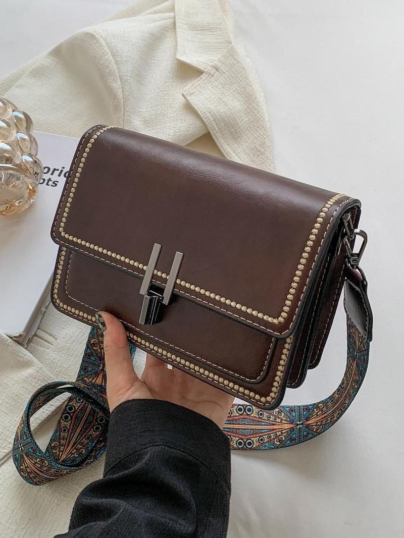 Product Introduction of Women's Elegant Embroidered Pu Leather Crossbody Bag with Ethnic Pattern Strap, Trendy Retro Crossbody Bag, Chic All-match Vintage Crossbody Bag for Daily Use for Women & Girls 13
