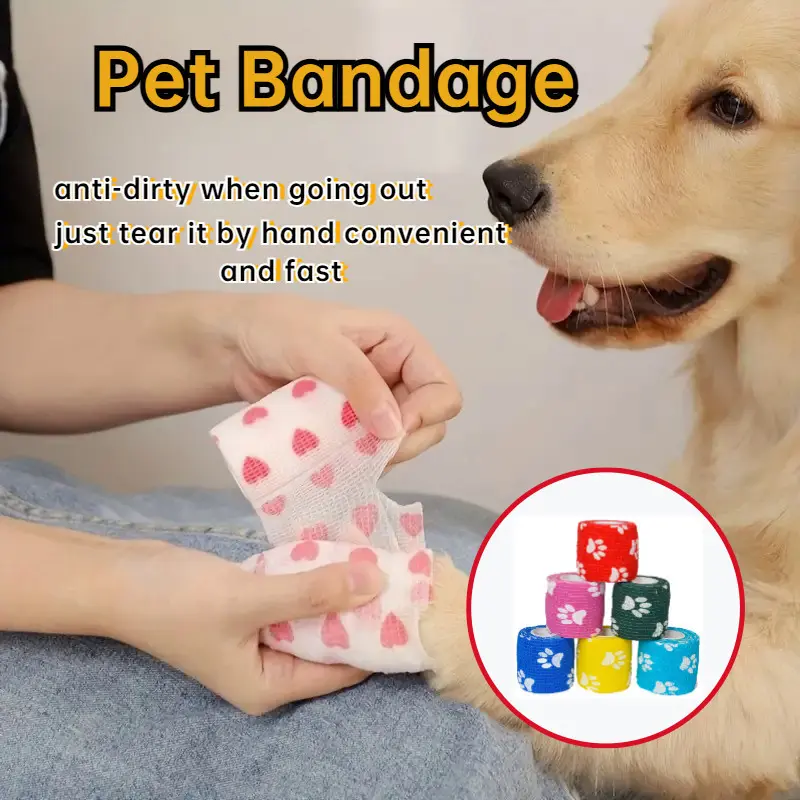 Self-adhesive Pet Bandage, Dog Walking Foot Protection Bandage, Sports Tape Gauze For Wrist, Ankle, And Pet