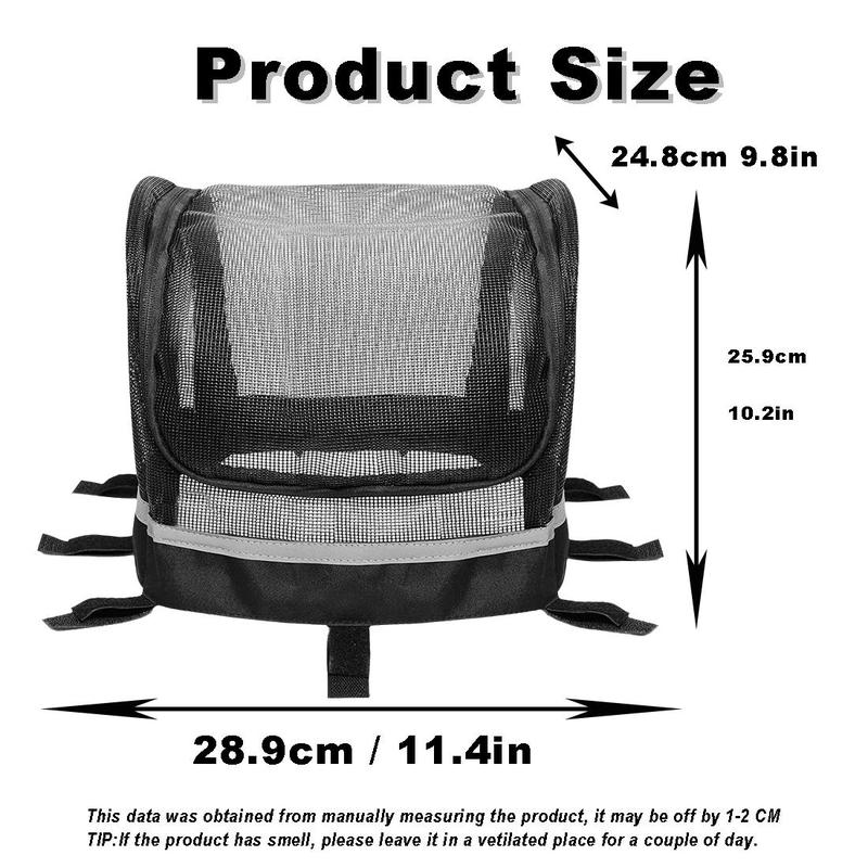 Grid Design Bicycle Pet Carrier, Breathable Bicycle Pet Net, Zipper Pet Protective Cover, Dog & Cat Accessories for Outdoor Cycling 1