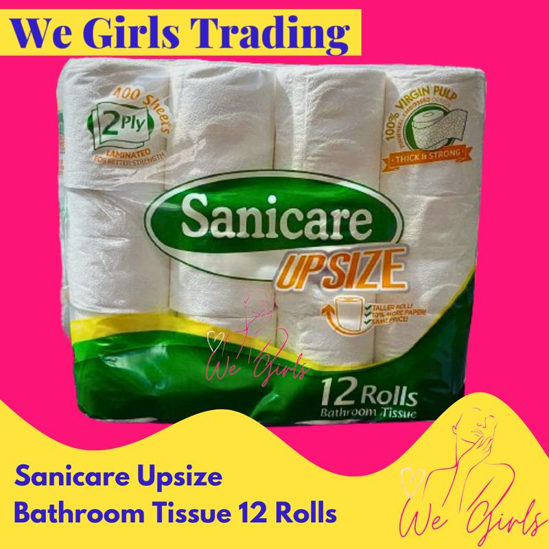 Pack of 12 Rolls - Sanicare Upsize Bathroom Tissue 2 Ply Toilet ...