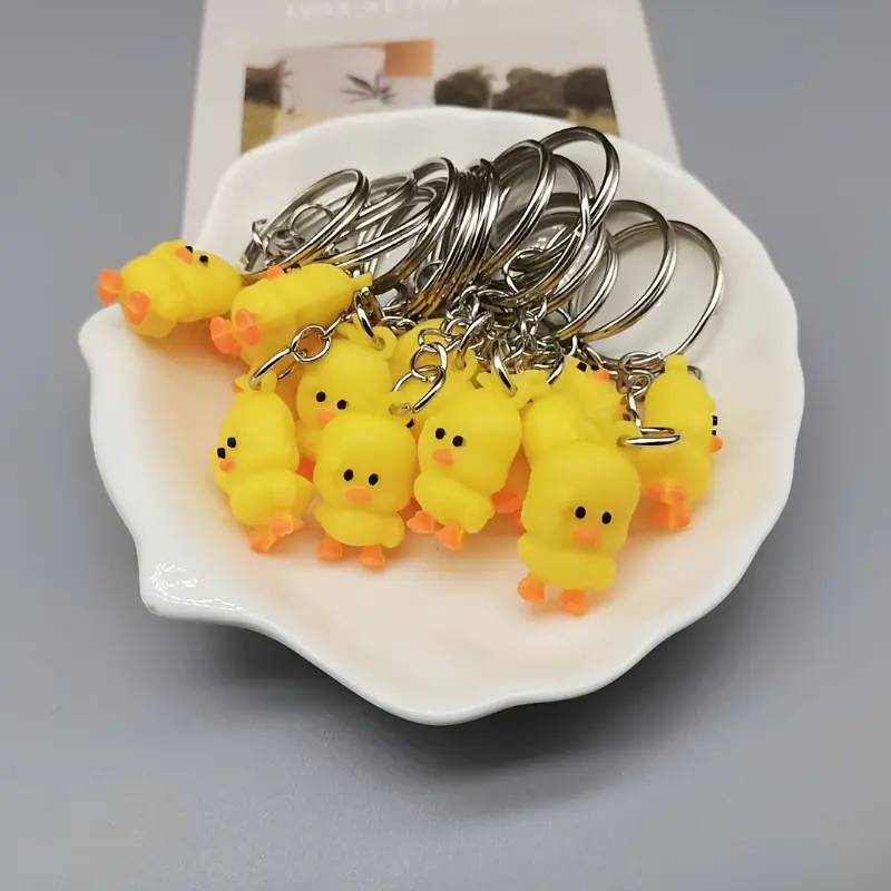 Dancing Yellow Duck Keychain - Creative PVC Doll Charm for Phones & Party Favors 7