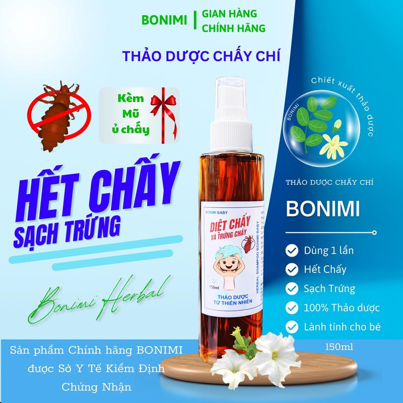  Dầu Gội Diệt Chấy Chí Bonimi 150ml. Ủ Chấy. Hết Chấy Sạch Trứng. Dầu Gội Chí Chấy Cho Bé 