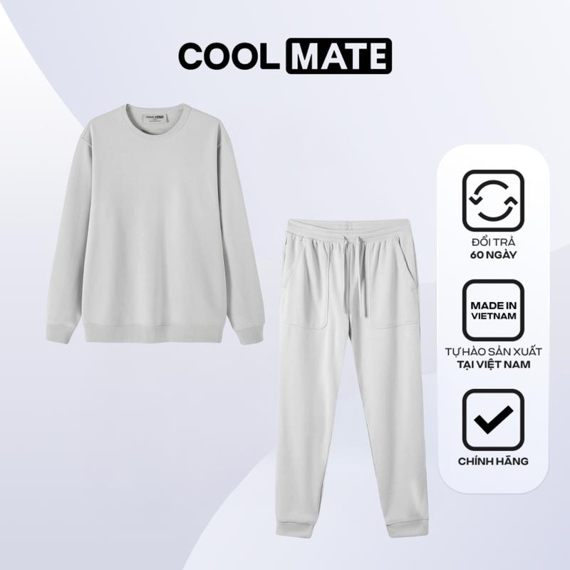 Combo Áo Sweater + Quần Jogger French Terry Giữ ấm - Coolmate