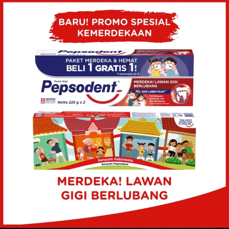 2pcs Pepsodent Whitening Jumbo 225gr isi 2 (4 x 225gr) Pembersihan Pelindung Gusi dan Mulut 2