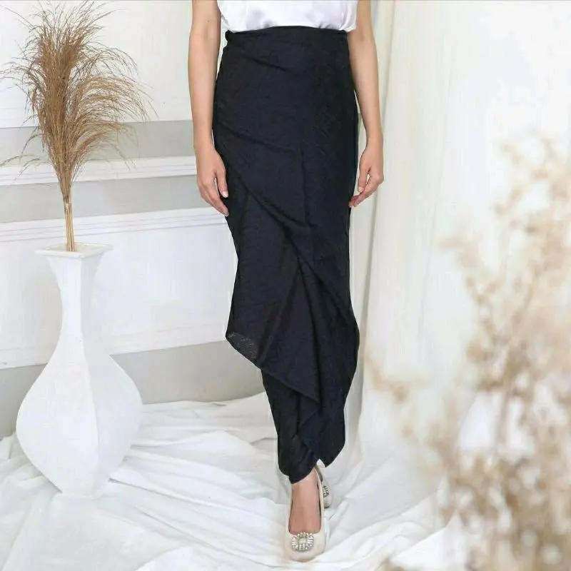 rok lilit tali viscos tali Flowy Panjang Wanita Motif Baju 2