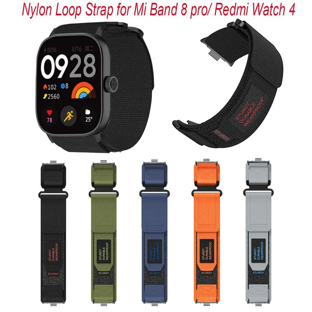 Soft Nylon Watch Band Replacement Adjustable Nylon Loop Strap Fashion Quick Release Watchband Bracelet for Mi Band 8 pro/ Redmi Watch 4 For Mi Band 8 pro