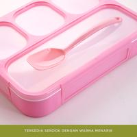 Gambar Yooyee 578 Kotak Makan Anti Nyampur 4sekat bento plastik Sendok Kitchenware - Biru dari Yooyee Indonesia_NEW Kota Administrasi Jakarta Barat 5 Tokopedia