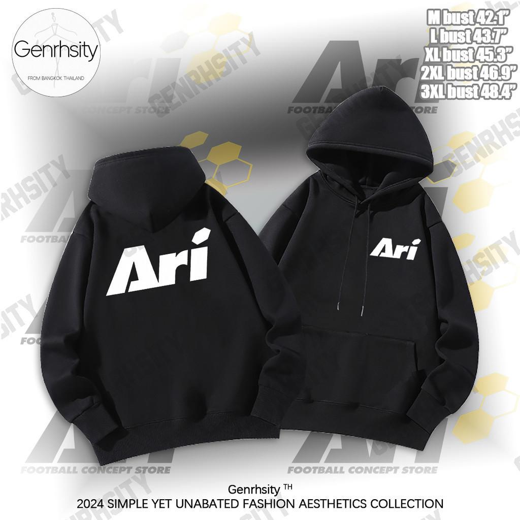 COD  ฮู้ด Ari Jersey Graphic Casual Cotton เสื้อฮูด Hoodie Y2k M-3xl white black