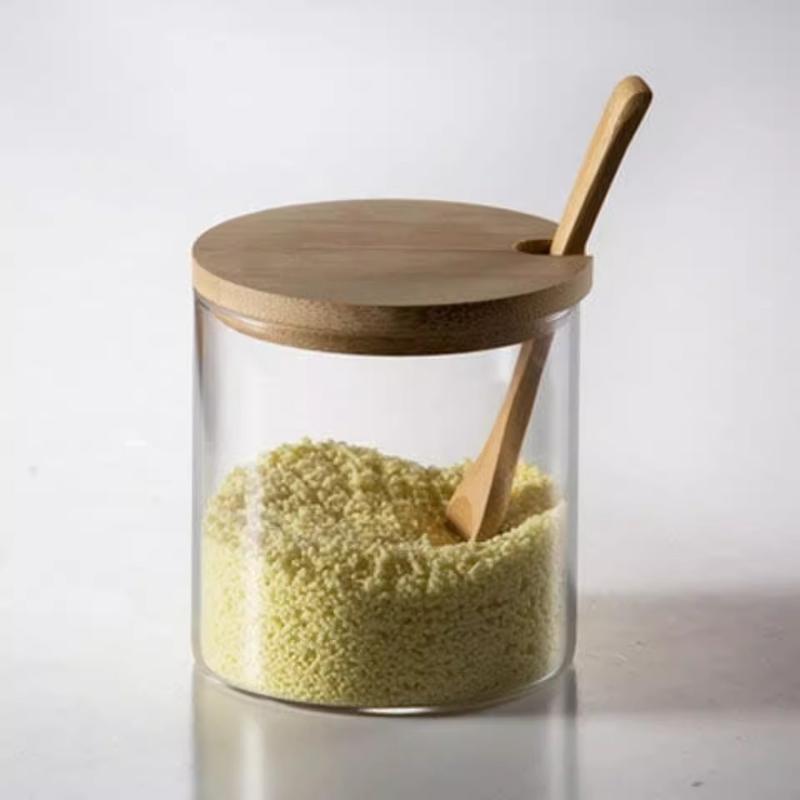ASHOME TEMPAT BUMBU SET ISI 3 PCS - TEMPAT GULA GARAM MERICA 3 JAR - TOPLES BUMBU MURAH TIGA JAR BAHAN KACA - SEASONING JAR SET - TOPLES BUMBU TAHAN PANAS ELEGANT MEWAH DENGAN KOMBINASI KA 5
