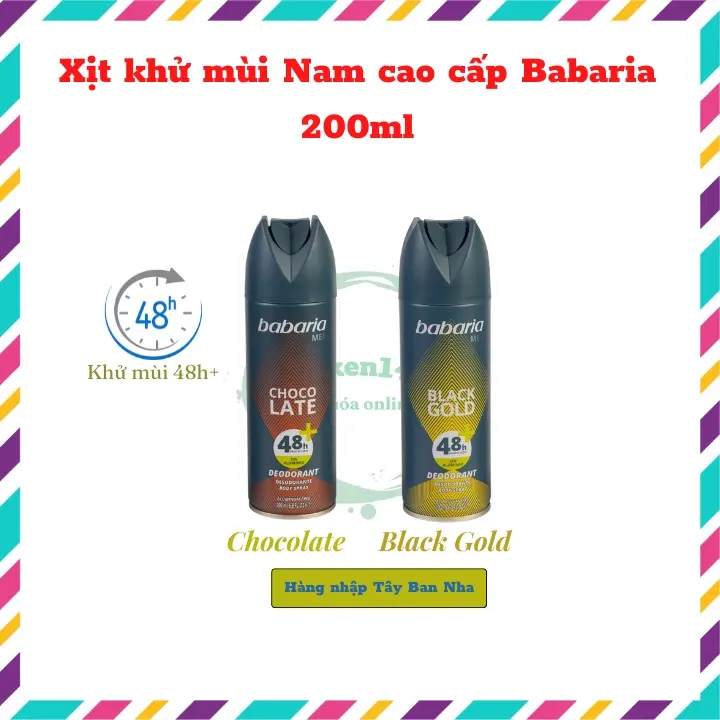 Xịt khử mùi Nam cao cấp Babaria 200ml