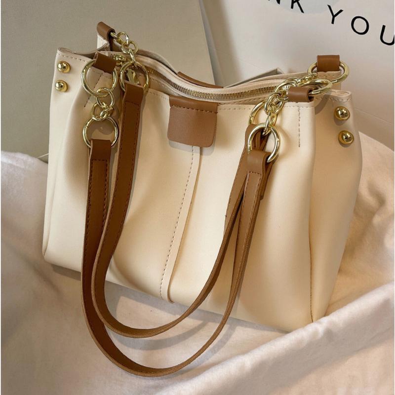 Túi đeo chéo, túi xách nữ cong so quai da phối xích T254