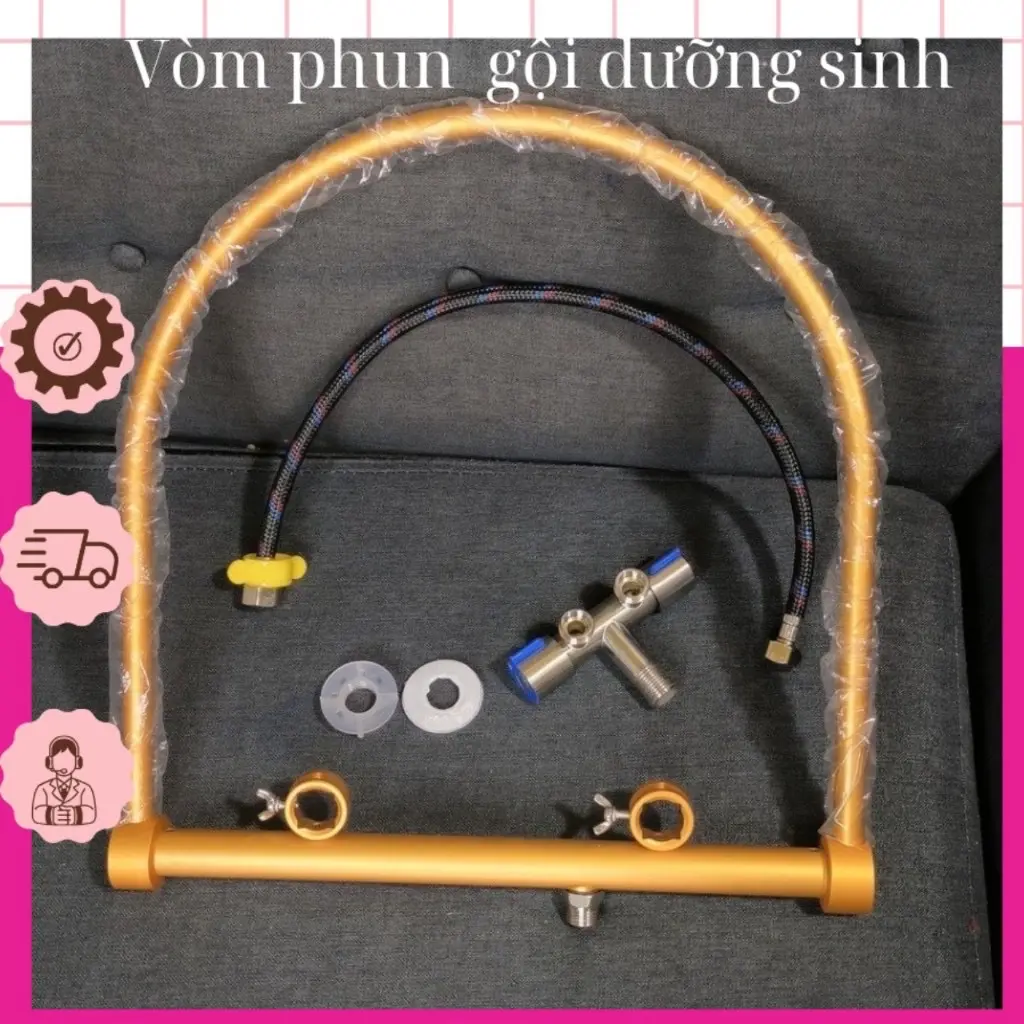 Vòm gội dưỡng sinh + dây cấp nước +van 304