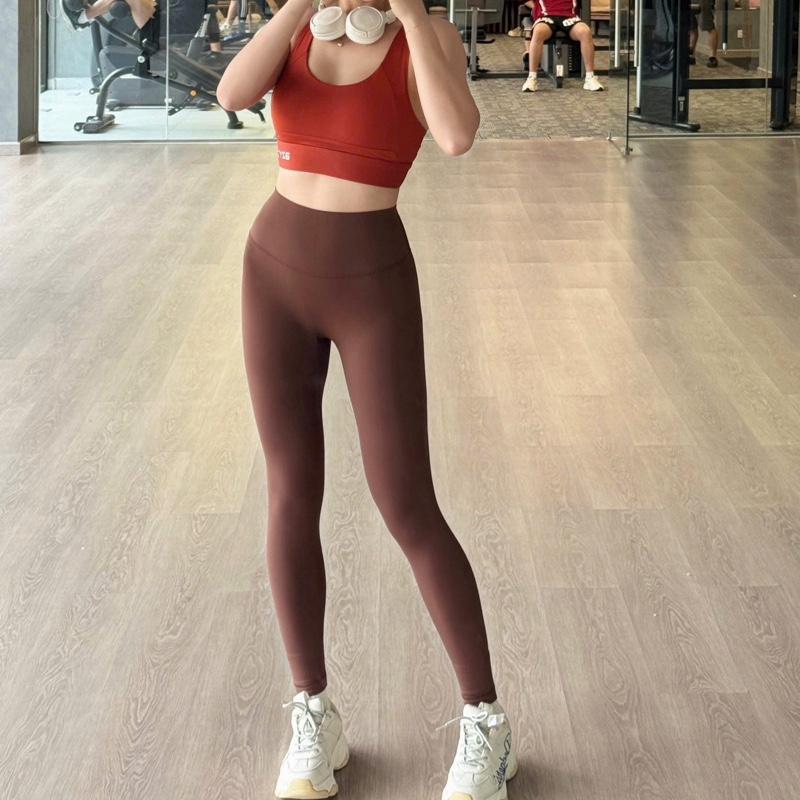 Set Mix BULU - Bộ Quần Áo Thể Thao Chất Thun Lạnh Cao Cấp - Áo Bra Lẻ Sẵn Đệm Dày Dặn Mix Set Với Quần Legging Dài LuLu - Thích Hợp Cho Tập Gym, Đạp Xe, Yoga, Pilates , Running... - BRUN