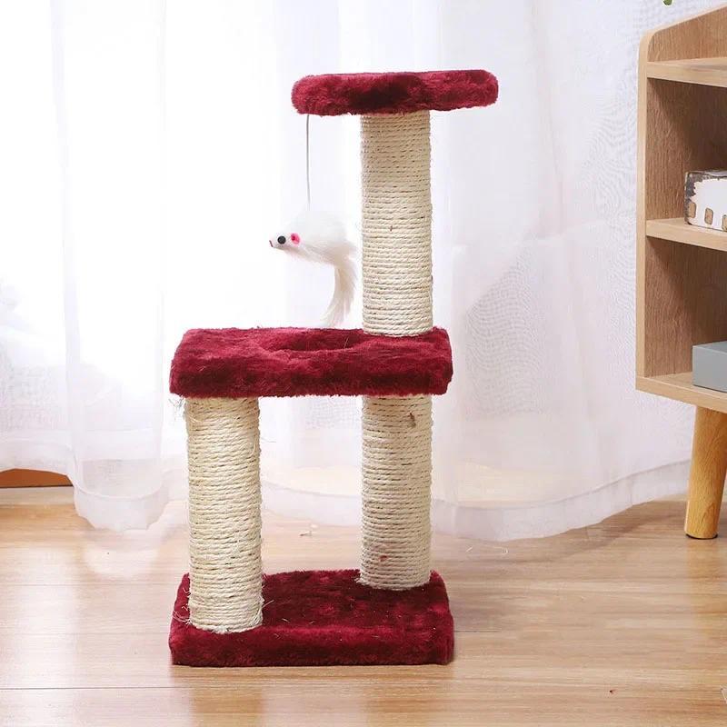 Product Introduction of Cat Climbing Shelf Cat Nest Cat Tree All-in-One Small Non-Occupying Jumping Platform Shelf  Climbing Pole 1