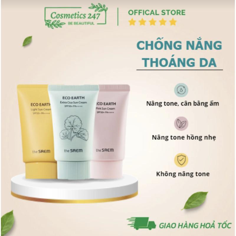 Kem Chống Nắng THE SAEM Eco Earth Pink Sun Cream 50ml