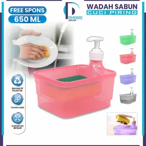 [COD] DH C1001 Tempat Sabun Cuci Piring 650ML dengan Sponge Busa