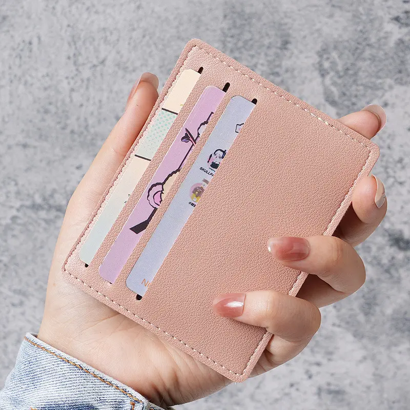 Women's small ultra-thin mini card holder men's one-piece portable anti-demagnetization card holder