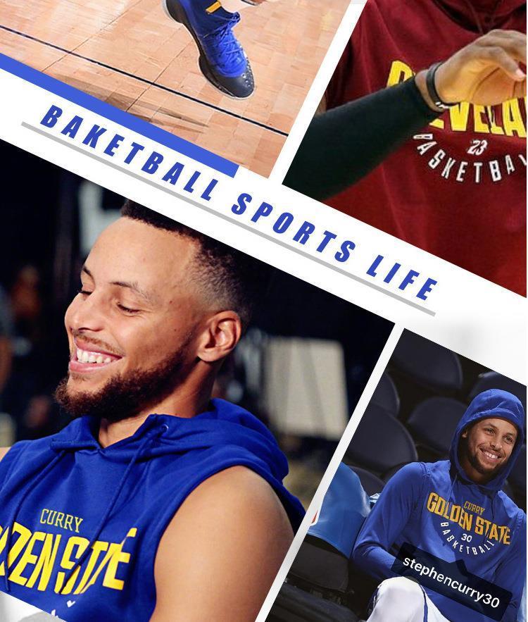 Product Introduction of [48-Hour Delivery] Sleeveless Hooded Sweater Owen James Men Warriors Curry NBA Basketball Sports Vest Training Costume 5