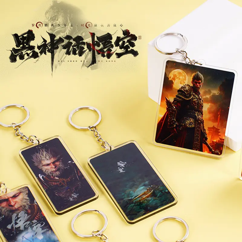 In Stock Black Myth Wukong Keychain Cartoon Transparent Ins Style Anime Peripheral Gift DIY Gift Pendant Customization
