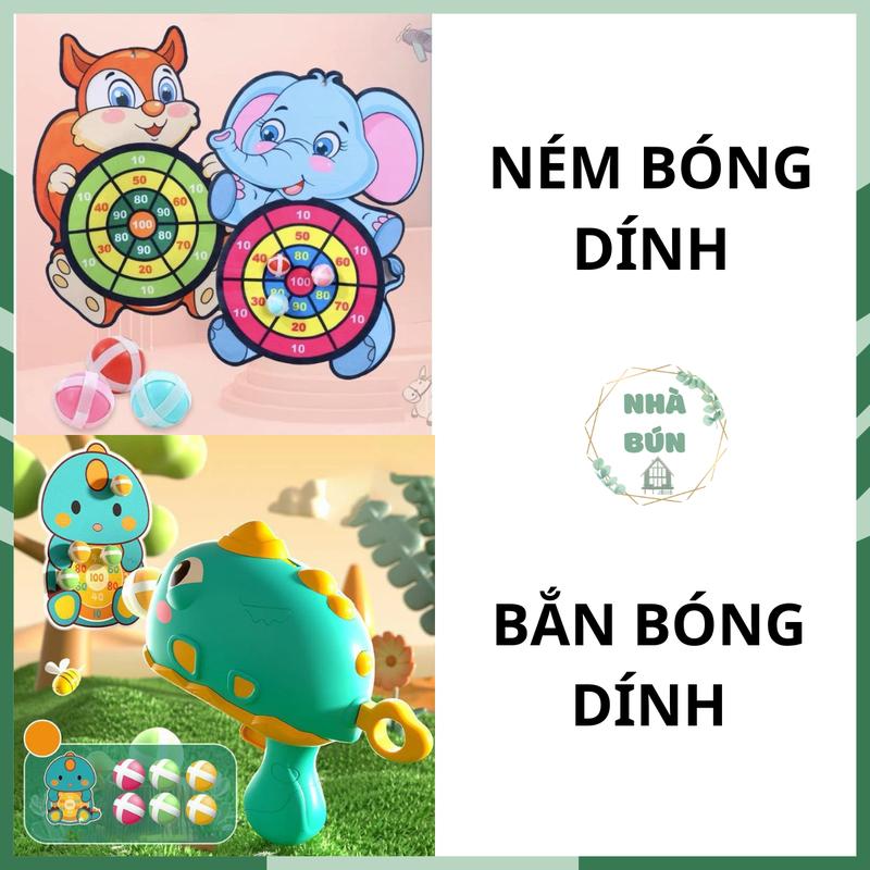 Đồ Chơi Ném Bóng Dính Và Khủng Long Bắn Bóng Dính, Máy Bắn Bóng Kèm Bảng Phi Tiêu Dính Khủng Long - Ném Bóng Dính, Bảng Bóng Ném Dính Hình Con Vật Tặng Kèm 3 Bóng Và Móc Dính Toy C32 C33