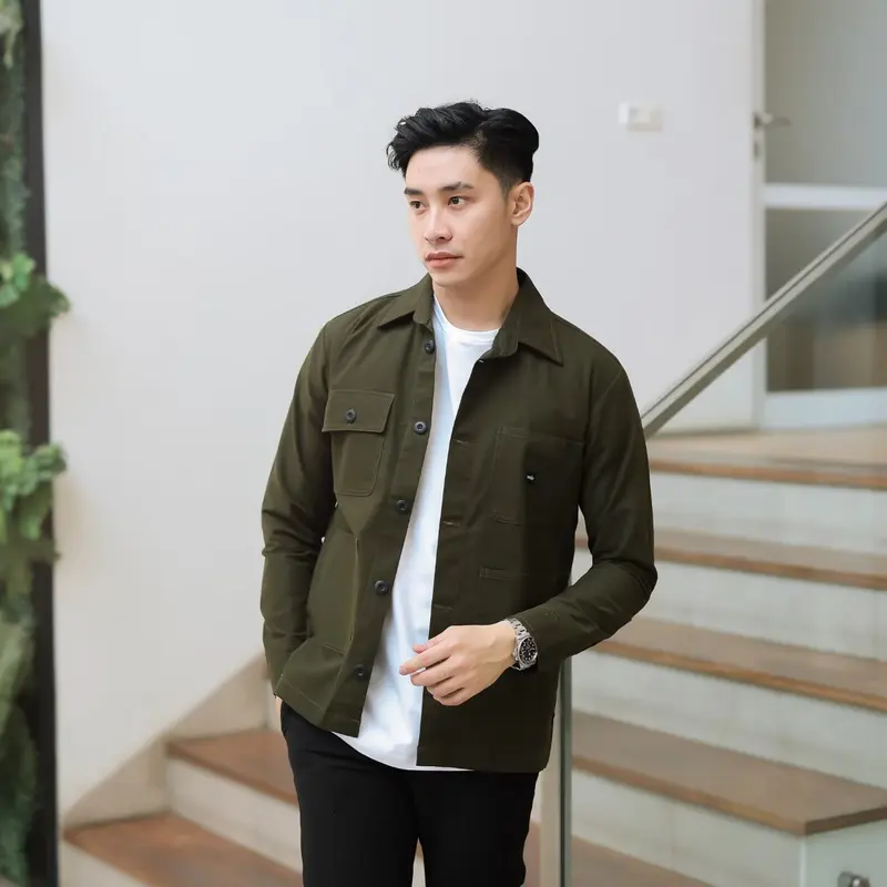 YOISHO.ID - COD Jaket Trucker Canvas Casual Outdoor Premium Wolv Pria Original Produck | Jaket Canvas Pria Semi Parka Distro Cowok 5