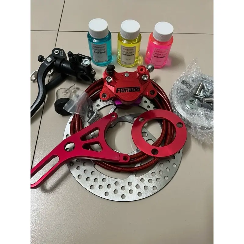 ￼Bộ phanh đĩa sau xe điện heo CNC Funaodo kèm tay phanh trái Fonaodo ( tặng kèm long đền+ ốc heo) phụ kiện xe điện Phụ Tùng 1