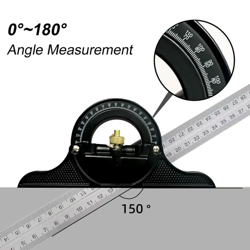 3 in 1 Ruler, Angle Measuring Ruler, Level Ruler, Multifunctional Ruler for Woodworking, with Metric and Imperial Rulers, Suitable for Decoration 3