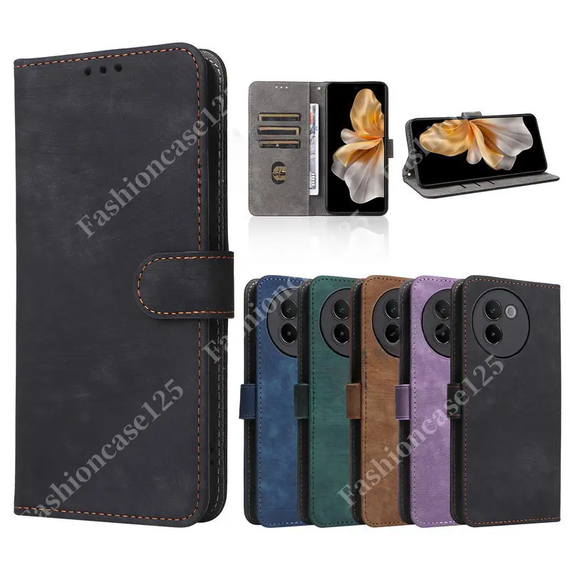 Vivo V30e 5G 2024 Flip Case For Vivo V30e V30 e 5G Lite 2024 VivoV30e Leather Phone Cover Casing Card Slot Wallet Stand Holder Soft TPU Edge Shockproof Bumper Safe RFID Block