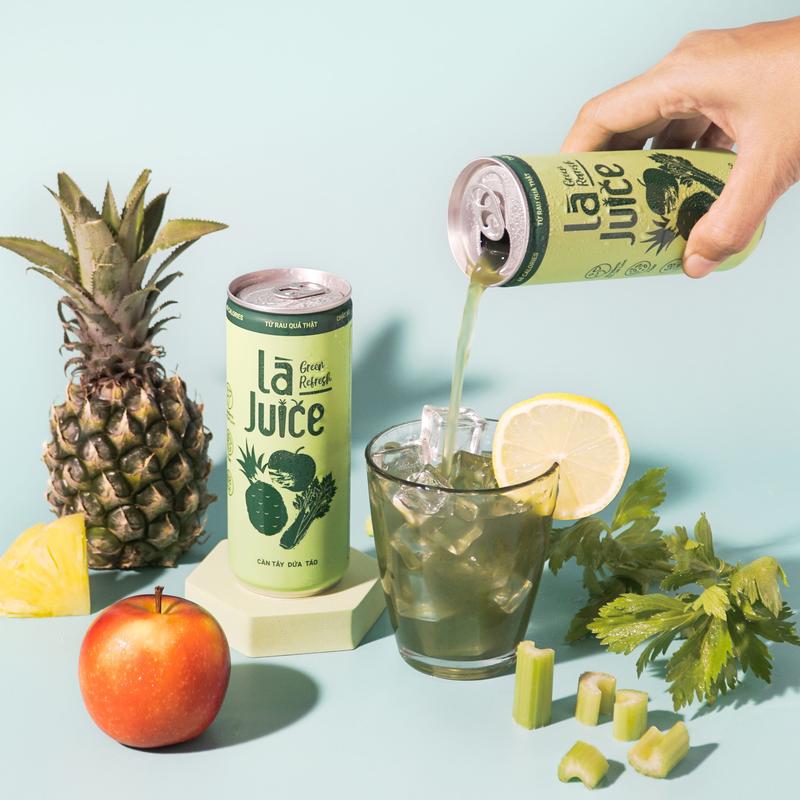 [TẶNG SET 3 LON] Thùng 6 lon Nước Ép Rau Quả Thật Là Juice Mix vị hỗ trợ detox (9 lon) 8