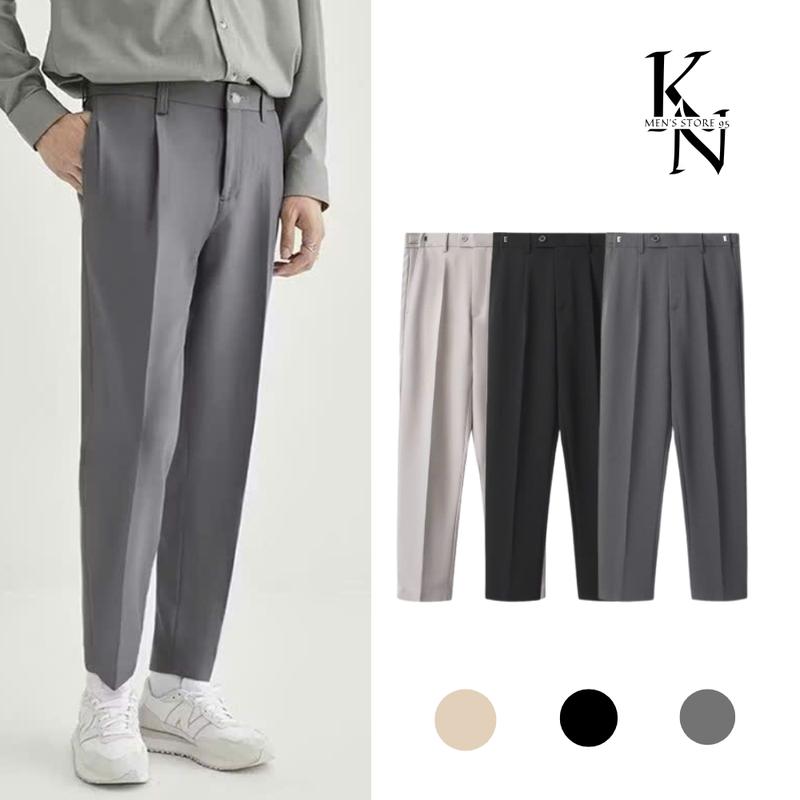 Quần Tây Nam  Điều Chỉnh Cạp Dáng Baggy Vải Co Giãn Dày Dặn Dáng Suông Ống Rộng, Màu Đen, Kem, Ghi. Men's store95 Menswear Pants quana  unam Ong jogger  6tui